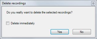 4.5.5 Deleting Recordings Recording deletion implies deleting the audio file, the video file and the recording info from the DB.