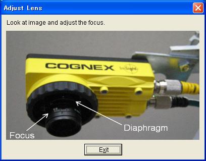 6 Vision Sensor Settings (3) If the brightness is not appropriate, adjust the lens "Diaphragm".