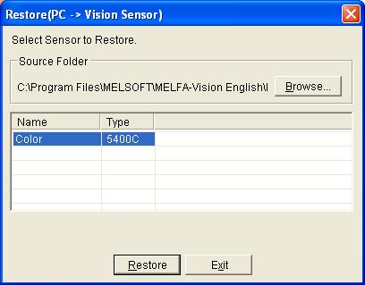 Also, although this function can be used with the specified vision sensor either Online or Offline, since the robot and vision sensor access can be slowed down by file transfer operations, it is