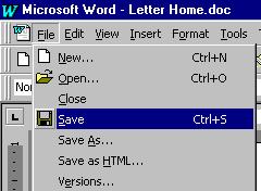 Once save as job is done, the next time you want to save your work you just need to click on File and slide down Save Open a saved file: There