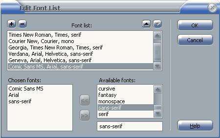 If you would like to use a font that doesn t appear in the list, choose the Edit Font List option.