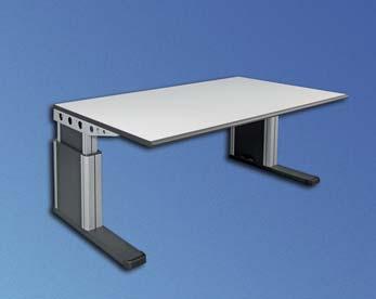 Knürr SynergyConsole Single Desk Height-selectable SYN20092 SYN20090 W D - As single desk or for linking two desks via a corner piece - Provides full length stabilizer feet for the highest possible