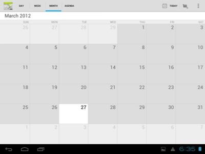 Month View 9. CAMERA Creating an Event 1. In any view of Calendar, press Menu key -> More -> New event. 2. Add details about the event 3.