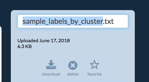 sample_labels_by_cluster Click on the name at the right top corner to edit and