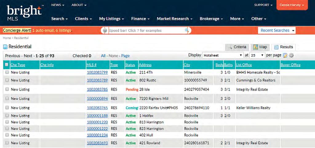 Hot Sheets Hot Sheets allow you to see change types in properties such as those that went from Active to Pending or Pending to Closed. To set up a new Hot Sheet: 1. Click the Clients menu. 2.