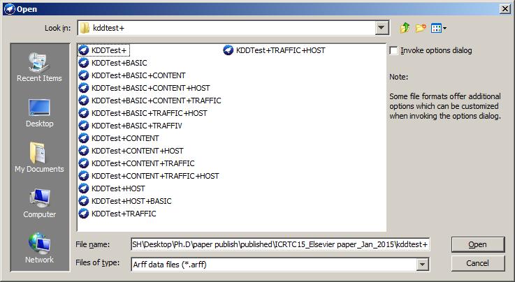 Figure 5.3: List of training files. Figure 5.4: List of test files. Fifteen training and testing files are again considered for implementation.