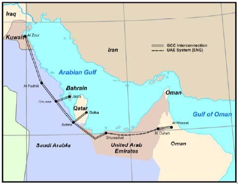 Electricity Grid of the Gulf Countries Midal supplied to the
