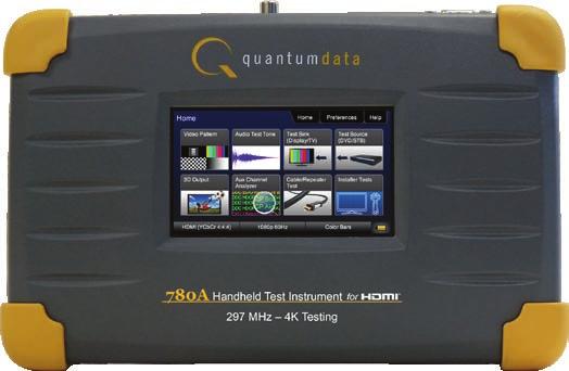 780A HANDHELD TEST INSTRUMENT Now you can test 4K Ultra HD HDMI 2.0 devices @ 50/60Hz (Note: Above image shown with optional 4-port board to support ACA passive monitoring.