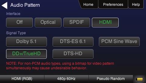 Select Pattern Options Viewing HDMI Video from Source Test an HDMI source