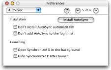 AutoSync Preferences Pane AutoSync Preferences pane Settings in the AutoSync Preferences pane affect the installation and operation of the background application AutoSync AutoSync is a faceless
