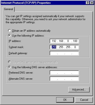 Click the [OK] button to complete the setting. For details about the IP address setting, ask your network administrator.