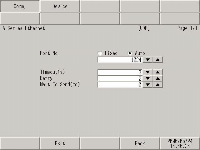 Problems with communication with connected devices (3) Set the GP in offline mode, select [Device/PLC Settings] of [Peripheral Settings], and also check that the communication settings are set