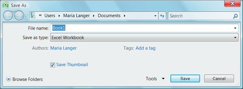 save the workbook You can save a workbook file to keep a record of it on disk or to open and work with it at a later date.