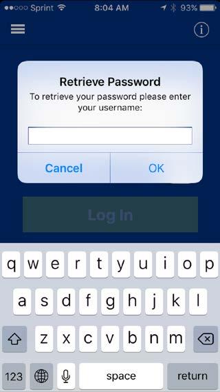 To retrieve your password, enter your username To retrieve your