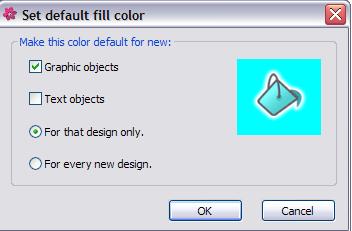 You may also change a color by selecting the object; then clicking in the upper left corner of a color chip to change the pen color; the lower right corner to change the fill color. 4.