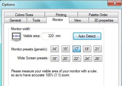 Setting Monitor Size Select the Monitor tab.