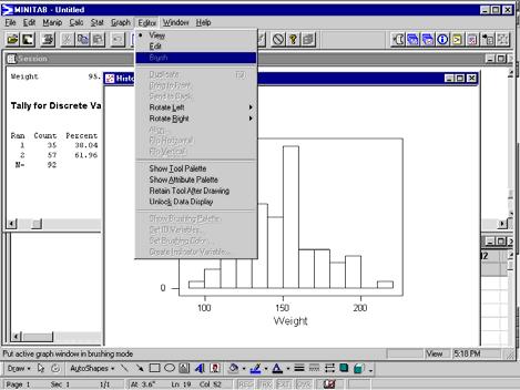 mtw PATH: From a Minitab window copy the material to be transferred to Word, go to Word and paste the material in the desired location.