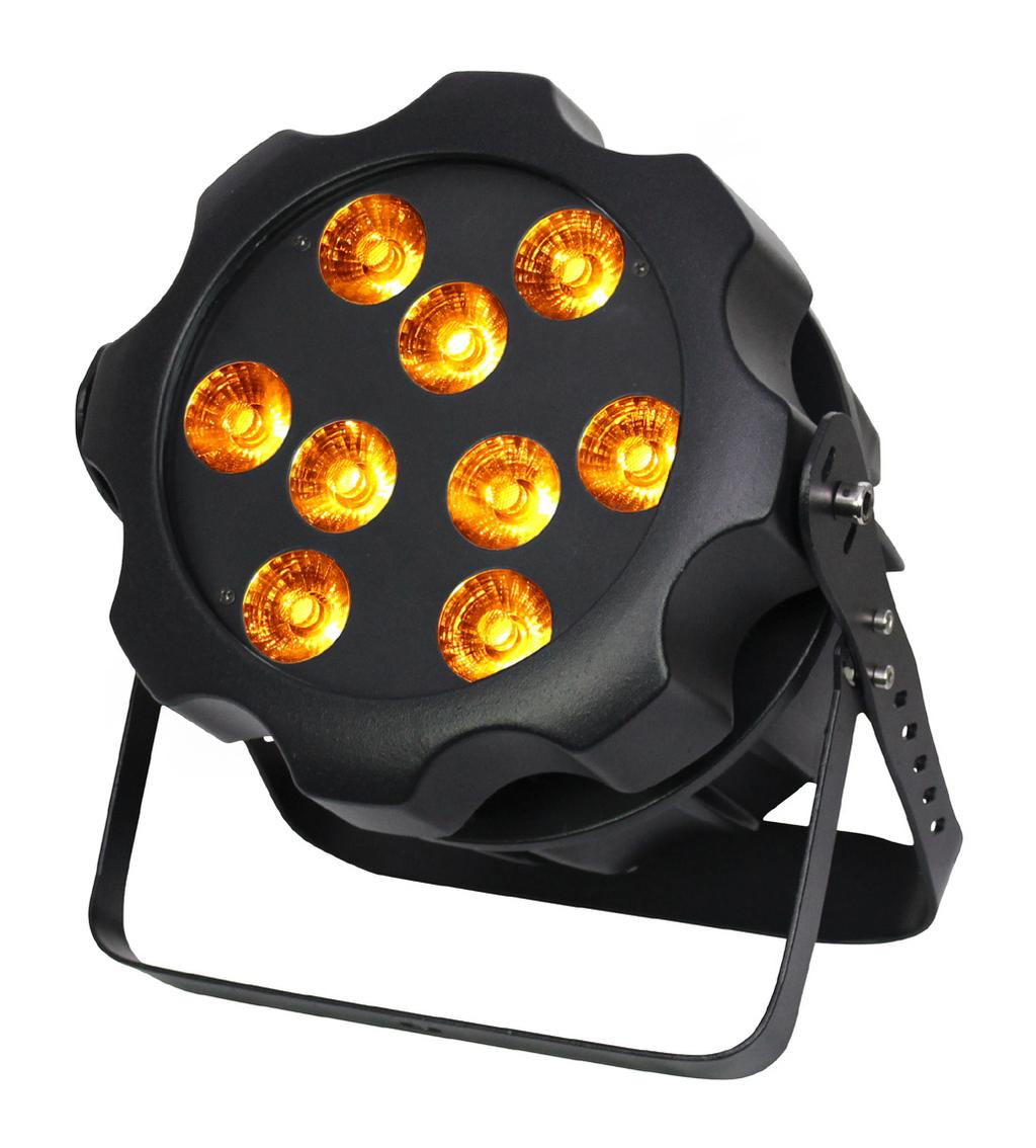 Product overview & technical specifications HEX Par 9 MKII Exterior Fixture The exterior HEX Par 9 features 9 x 12W six-colour LEDs, giving smooth colour mixing from rich saturated hues to subtle