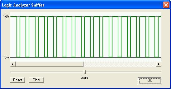 LPC-StickView User Interface 12 Logic Analyzer Sniffer n Depending on the selected trigger, the logic analyzer starts waiting for a first signal.