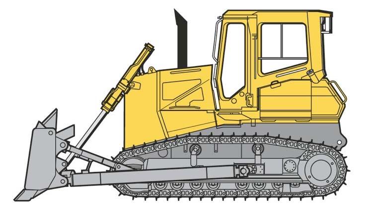 GCS900 2D for Dozers Key System Features: CB450 or CB460 full color graphical control box with with internal