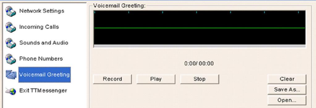 Click Record to begin recording your greeting and Play to hear what you have recorded.