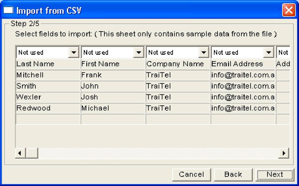 Click Next You will be presented with a sample of the data in your file organized into columns.