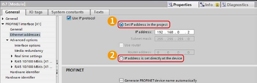 5.3.3 [COM-10 21] IP Address, Subnet Mask, Gateway Settings The S100 PROFInet communication module supports IPv4 protocol.