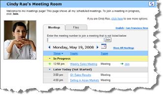Chapter 10: Using My WebEx 2 Click the Go to My Personal Meeting Room link.