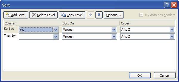 175 Excel 2007 :. Column Sort by. Excel.3.