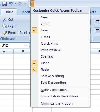 7 Excel 2007 Excel :... ( ) Quick Access..Open.