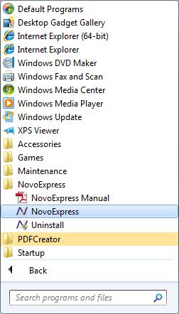 1 is included with the NovoExpress Software installation.