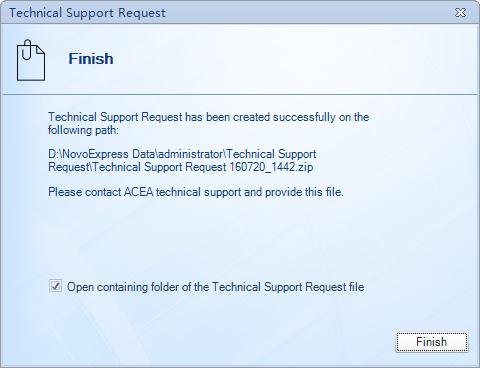 4 Click Create button to start creating technical support request.