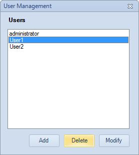 Installation User Management 2.6.4 Deleting a User 2 Accounts can only be deleted through an account with Administrator privilege.