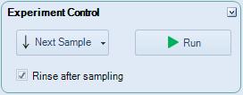 Sample Acquisition Cytometer Control 4.3.2 Experiment Control The Experiment Control panel includes the Next Sample and the Run buttons.