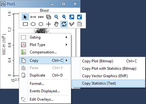 Data Analysis Statistics 5 Right-click in the plot, select Copy, and select Copy Statistics (Text). 5.3.1.