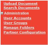 Set User Permissions 1 After logging in to the Direct Supplier Portal expand the Administration menu below the Document Management menu.