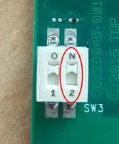 1. Connect the serial interface cable to the interface board and to the computer. 2. Set the switch on the interface board as shown below. 3.