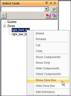 Lesson Lesson 11: 11: Activity: Activity: Working Working with zones with zones In the PathFinder tab set, on the Select Tools tab, right-click the zone right_front_tire, and then