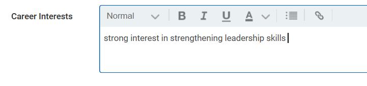 From the Career Preferences dropdown, select