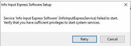 Installation Pre-Requisites Troubleshooting the Installation On some PCs, the automatic installation of the required Windows components fails causing the installation of the Info Input Express LE