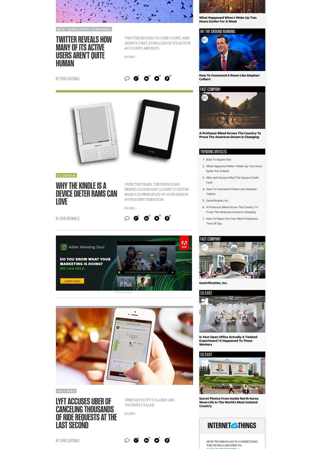 Fast Company Homepage