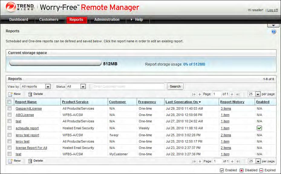 Managing Reports Reports Overview Trend Micro Worry-Free Remote Manager lets you generate, download, and automatically send out reports.