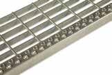 Landings of grating Weland stocks standard landings type TH6 and TH6-S. Type TH6 is manufactured from presswelded grating with mesh opening size 30 x 75 mm c/c.