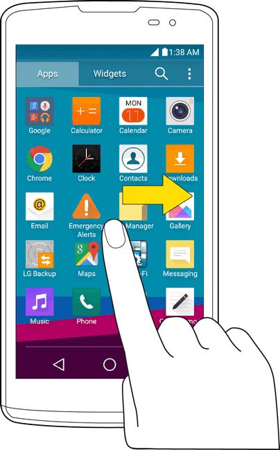 Swipe or Slide To swipe or slide means to quickly drag your finger vertically or horizontally across the screen.