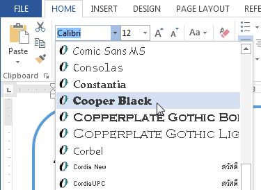 However, Word provides many other fonts you can use to customize text and titles. a) Select the text you want to modify.