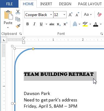 d) The font will change in the document. When creating a professional document or a document that contains multiple paragraphs, you'll want to select a font that's easy to read.