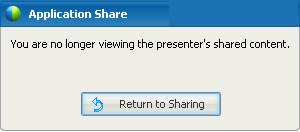 Chapter 14: Sharing Software While a presenter is sharing software, you can return to the Meeting window at any time.