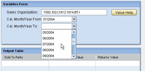 Simply select from the From and To drop-down lists to define the Calendar Month/Year interval: By