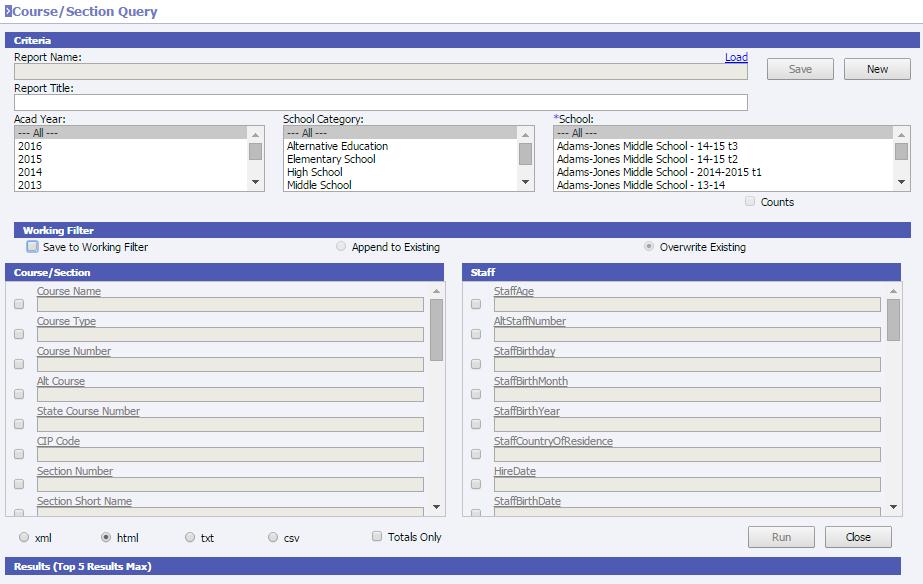 Staff Queries: Once saved, the user can then g t Staff Staff Filter and save the wrking filter results with a new name.