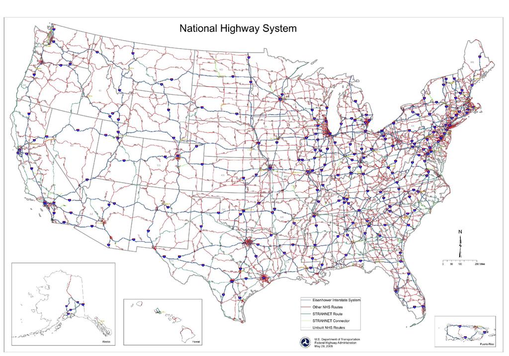 13 14 Network Example 10: Transportation Networks: Roads Network Example 11: Transportation Networks: Airlines U.S. interstate highway map. Source: http://www.fhwa.dot.gov/planning/nhs/.